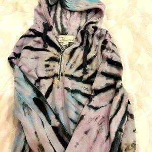 Vintage Havana quarter zip tie dye cropped sweatshirt